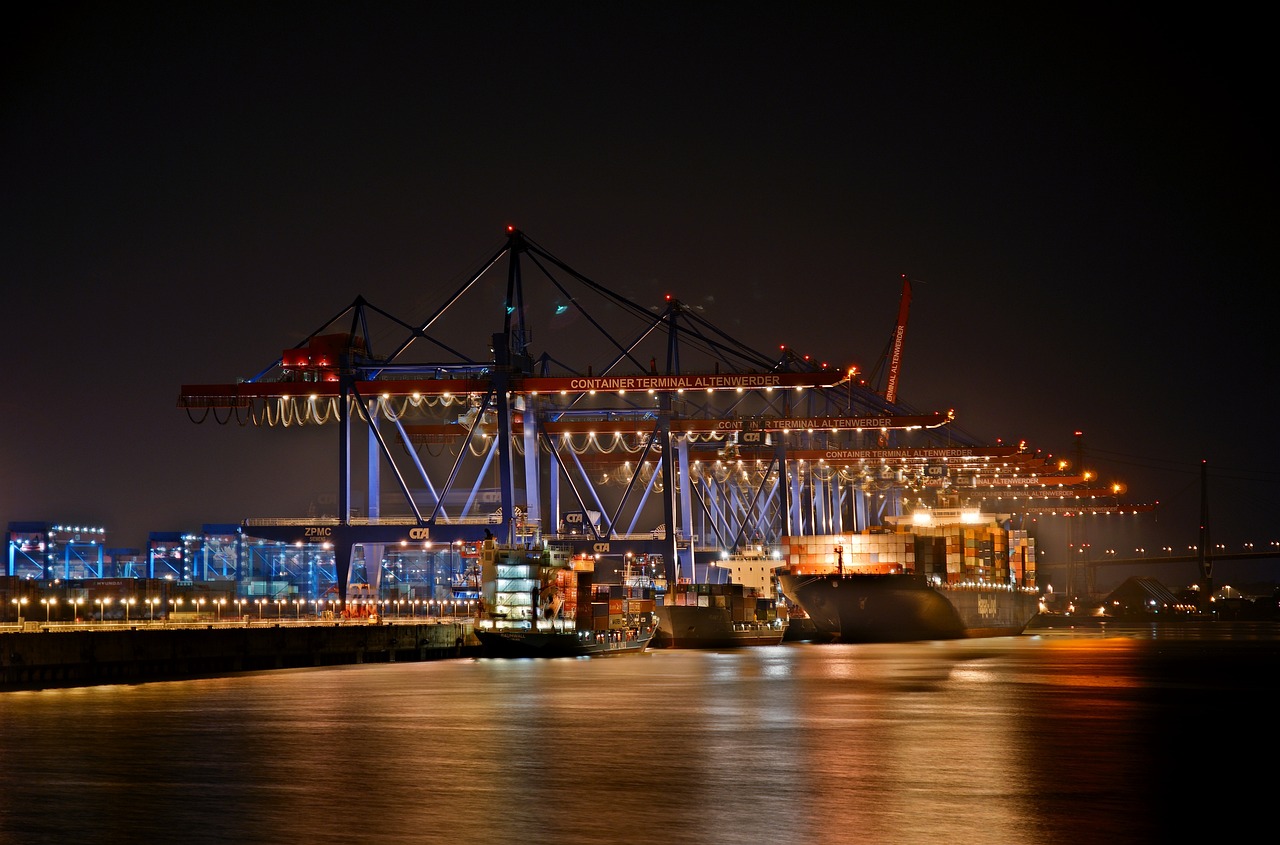 Ship during nighttime operations